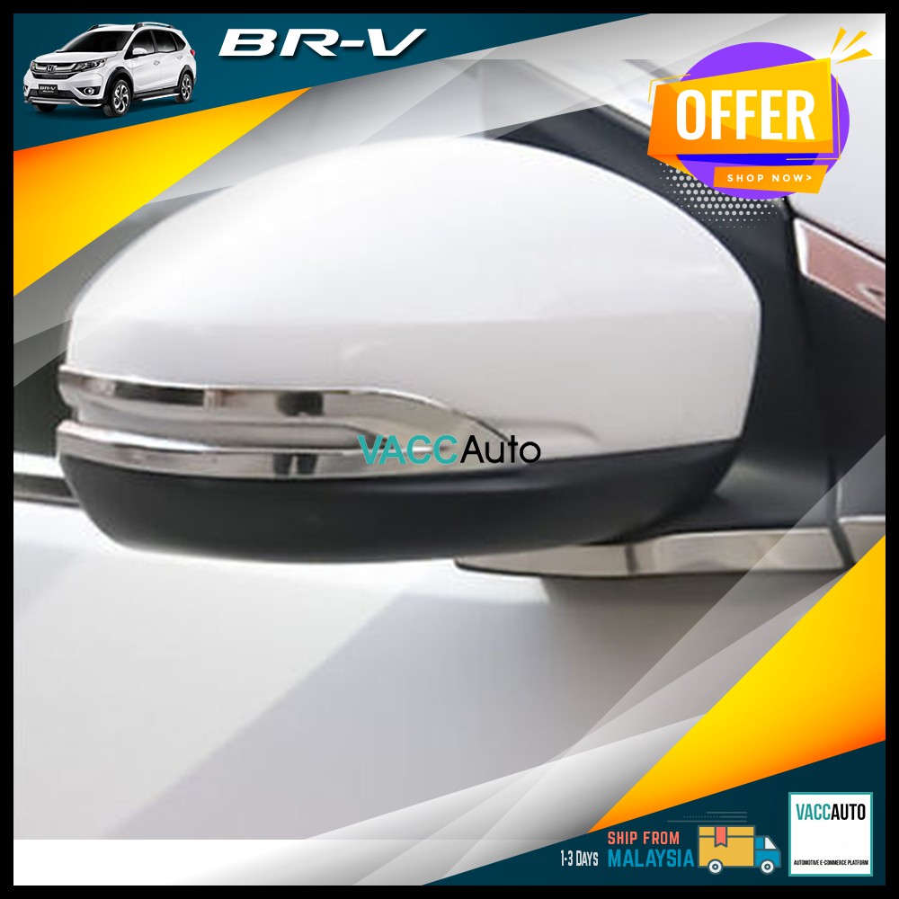 Honda BRV 2016 Side Mirror Chrome Lining Rearview Side Mirror Cover ...