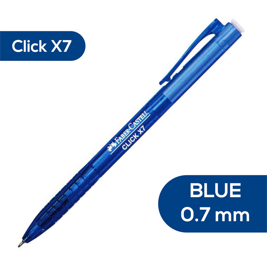 Faber Castell Click X Ball Pen 0.5 // 0.7 mm Black Red Blue Click X5 ...