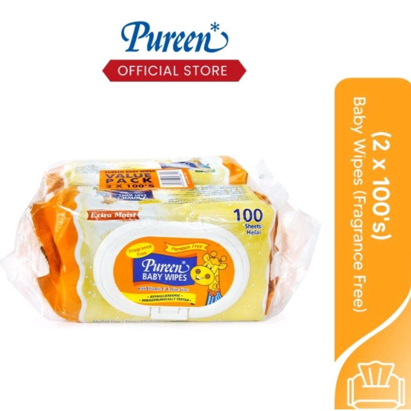 Pureen Baby Wipes 100s × 2 | Shopee Malaysia