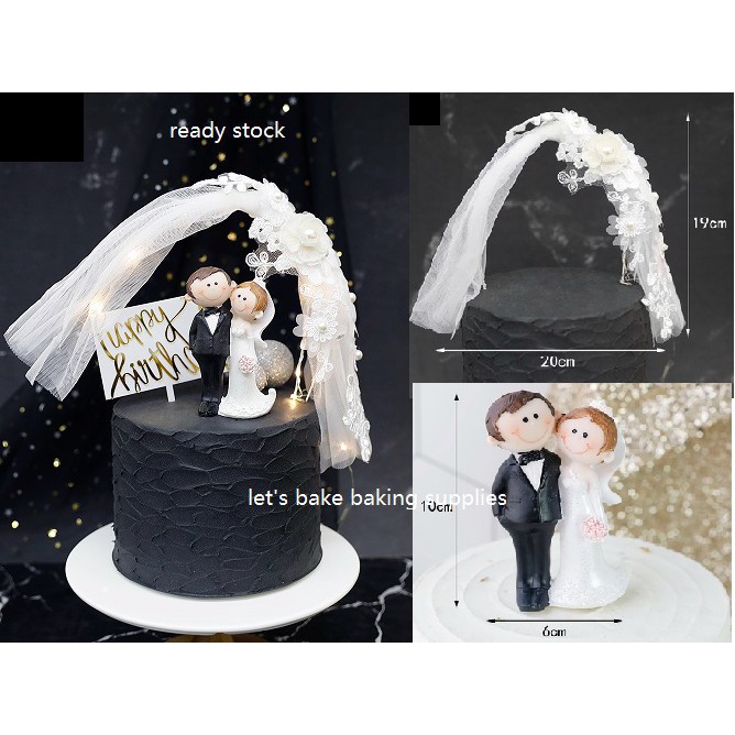 wedding bride groom couple cake figurine cake decoration couple cake ...