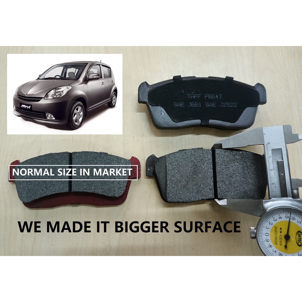 MYVI 05-11 FULL SIZE CUSTOM MADE PERFORMANCE BRAKE PAD [MUST PAIR WITH ...