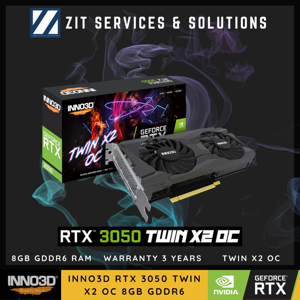 Inno3d Rtx 3050 Twin X2 Oc 8gb Gddr6 Graphic Card Gpu Shopee Malaysia