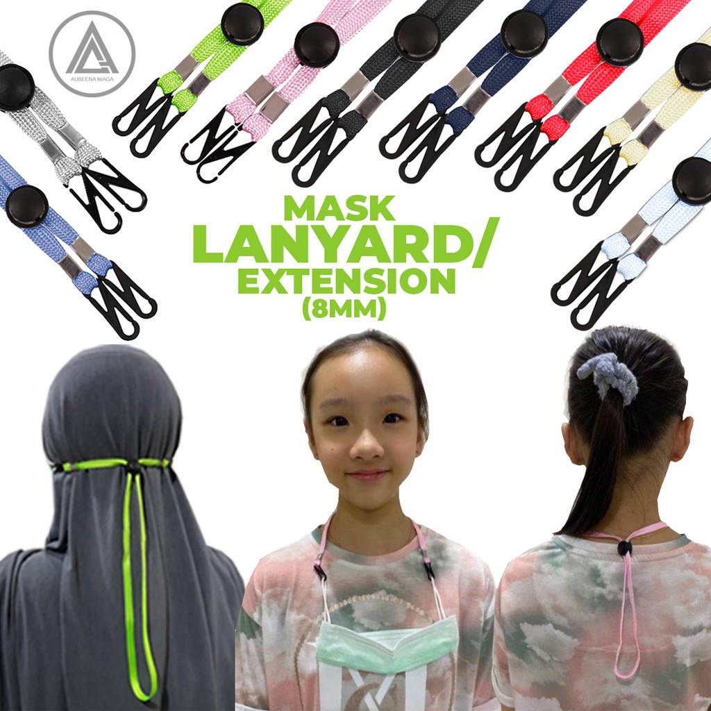 2 IN 1 8mm WIDTH ANTI-LOST ADJUSTABLE FACE MASK EXTENDER & MASK HANGING ...
