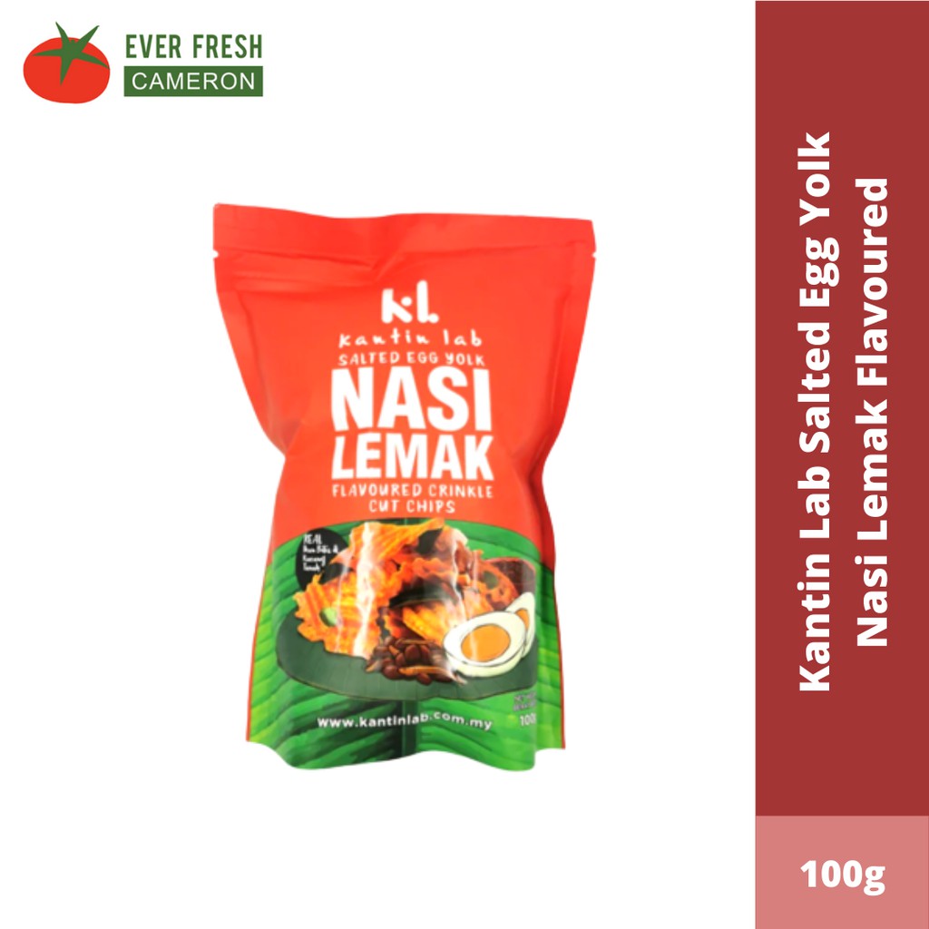 Kantin Lab Crinkle Chips Salted Egg Yolk Nasi Lemak Flavoured (100g