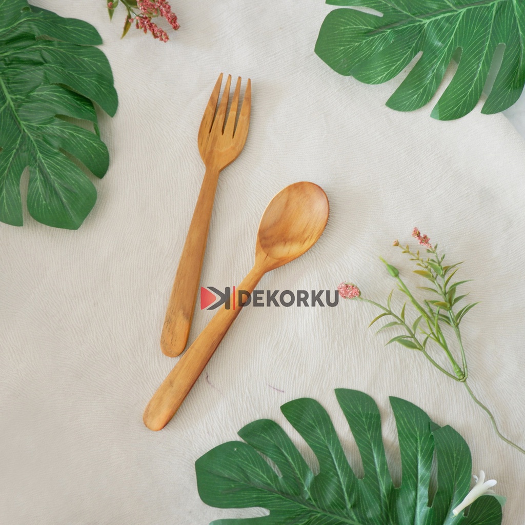 KAYU Classic Model Teak Wood fork spoon / wooden spoon and fork ...