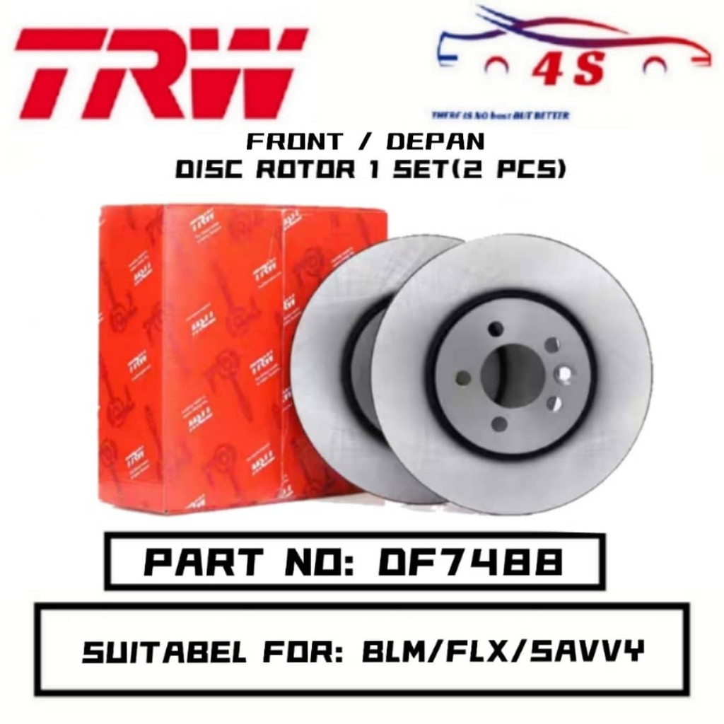 TRW - Proton Saga BLM / FLX / FL / Savvy Front Disc Rotor 1 PAIR ...