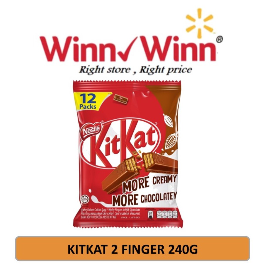 ( HALAL ) NESTLE Kitkat 2-Finger Share Bag 204g (12x17g) | Shopee Malaysia