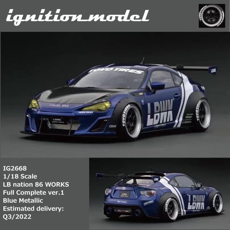 1/18 ignition model 2668 blue lbwk ( Toyota 86 ) | Shopee Malaysia