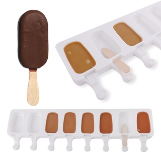 2 Pack Large Silicone Popsicle Molds Cakesicle Ice Lolly Moulds Craft 4  Cavities DIY Homemade Diamond Shaped Cake Pop Ice Cream Mold with 50 Wooden