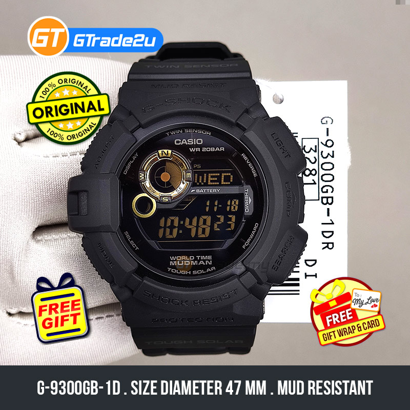 G Shock Mudman Men G 9300GB 1D G 9300GB 1 G9300GB 1D Digital Gold Eye Watch Gold Black Resin Band READY STOCK Shopee Malaysia