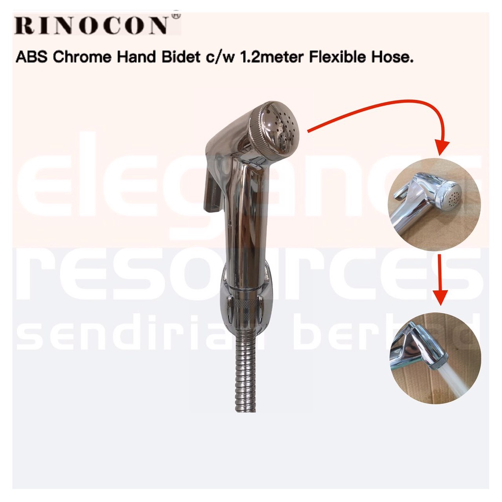 HAND BIDET c/w 1.2meter FLEXIBLE HOSE R2018 RINOCON, Package 1 with ...