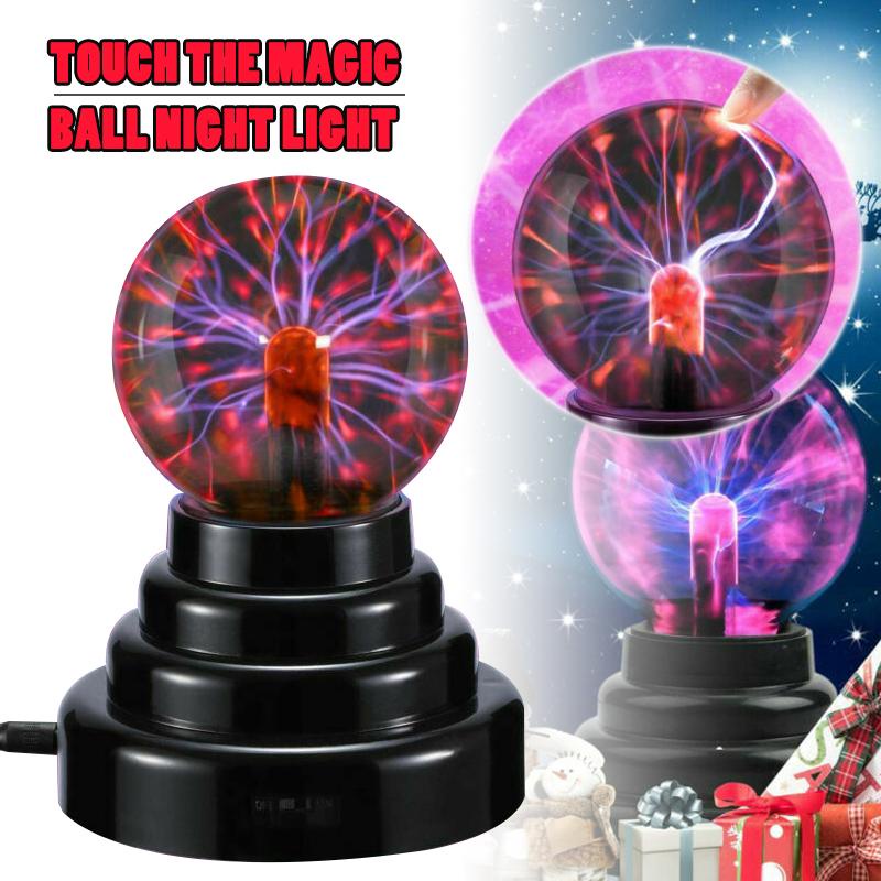Plasma Ball Light Touch Activated Lightning Globe Magical Induction Ion ...