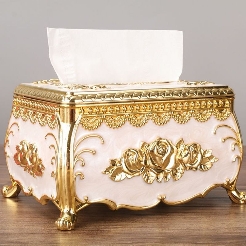 Luxury European Style Tissue Box Fashion Finishing Box Bedroom Living ...