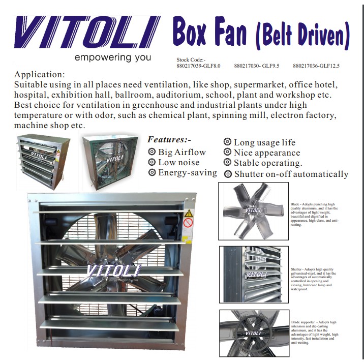 32" 38" 50" BELT DRIVEN BOX VENTILATION VENTILATE EXHAUST FAN VETILATOR