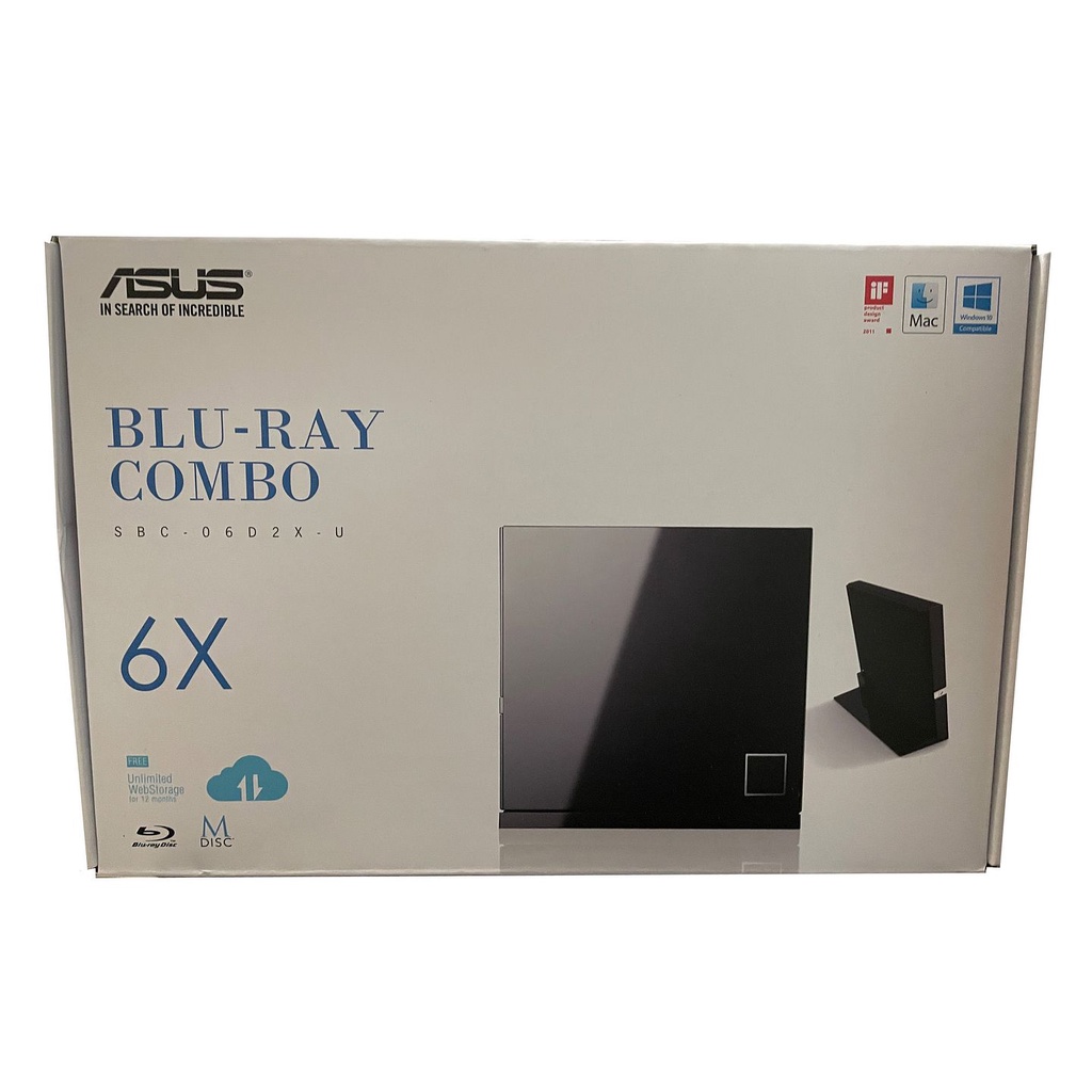 ASUS SBC06D2XU External Slim Portable 6X Bluray Combo Burner for
