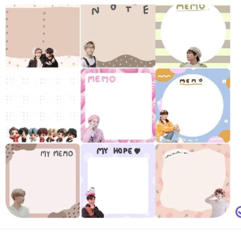 BTS MEMO PAD 4x4" collect all design Shopee Malaysia