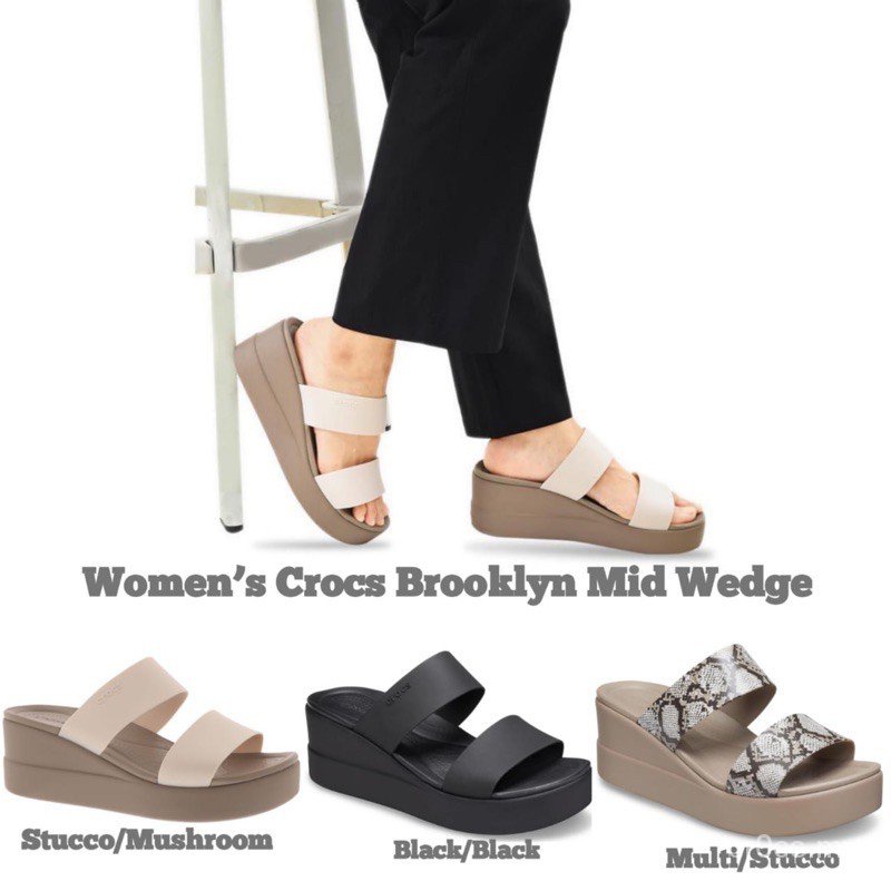 women's crocs brooklyn mid wedge