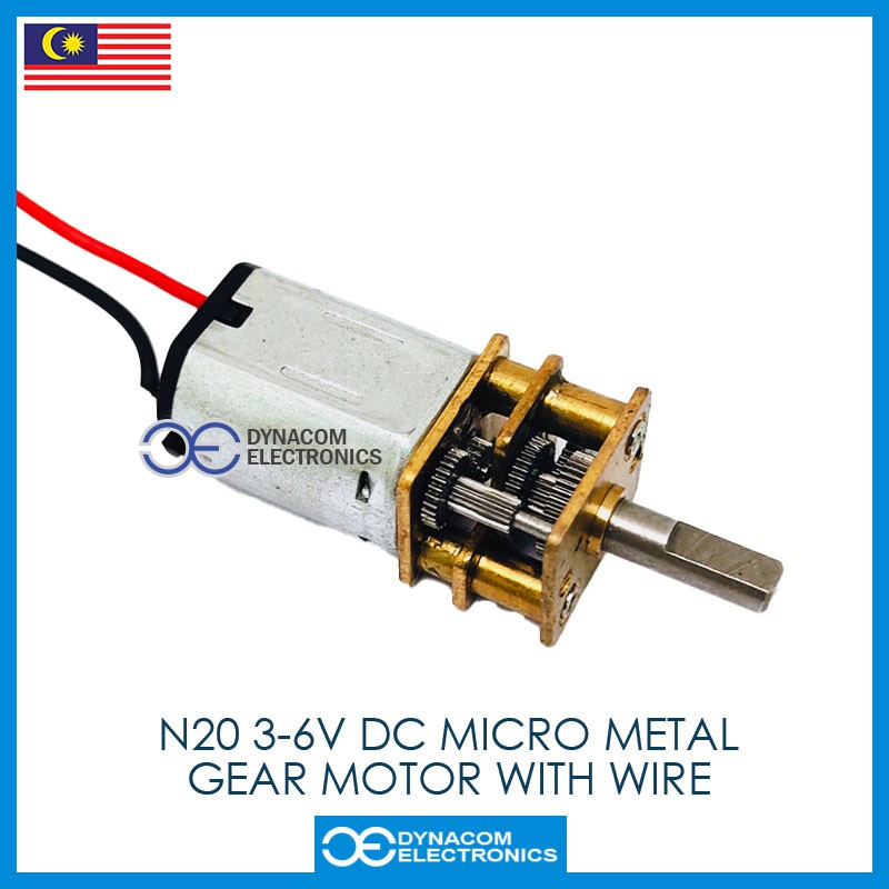 3V(AAx2 Batteries) 4.5V(AAx3) 6V(AAx4) N20 DC Micro Gear Motor Metal