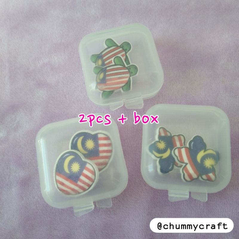 2pcs + free box baby brooch pin tema Malaysia.Merdeka. Shopee Malaysia