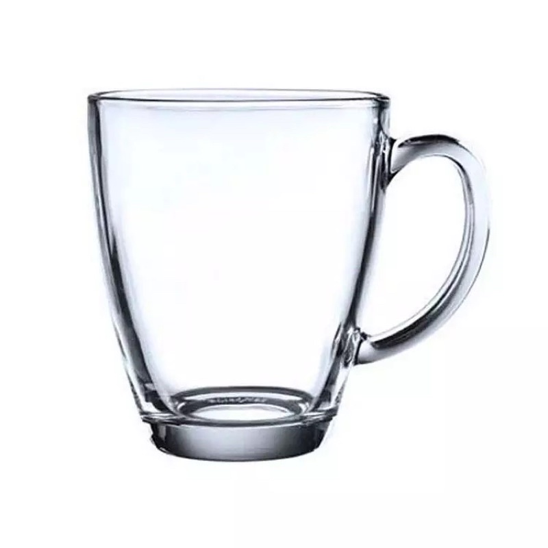 COFFEE MUGS / CLEAR GLASS MUG CUP 380ml / GELAS KACA TAHAN PANAS DAN ...