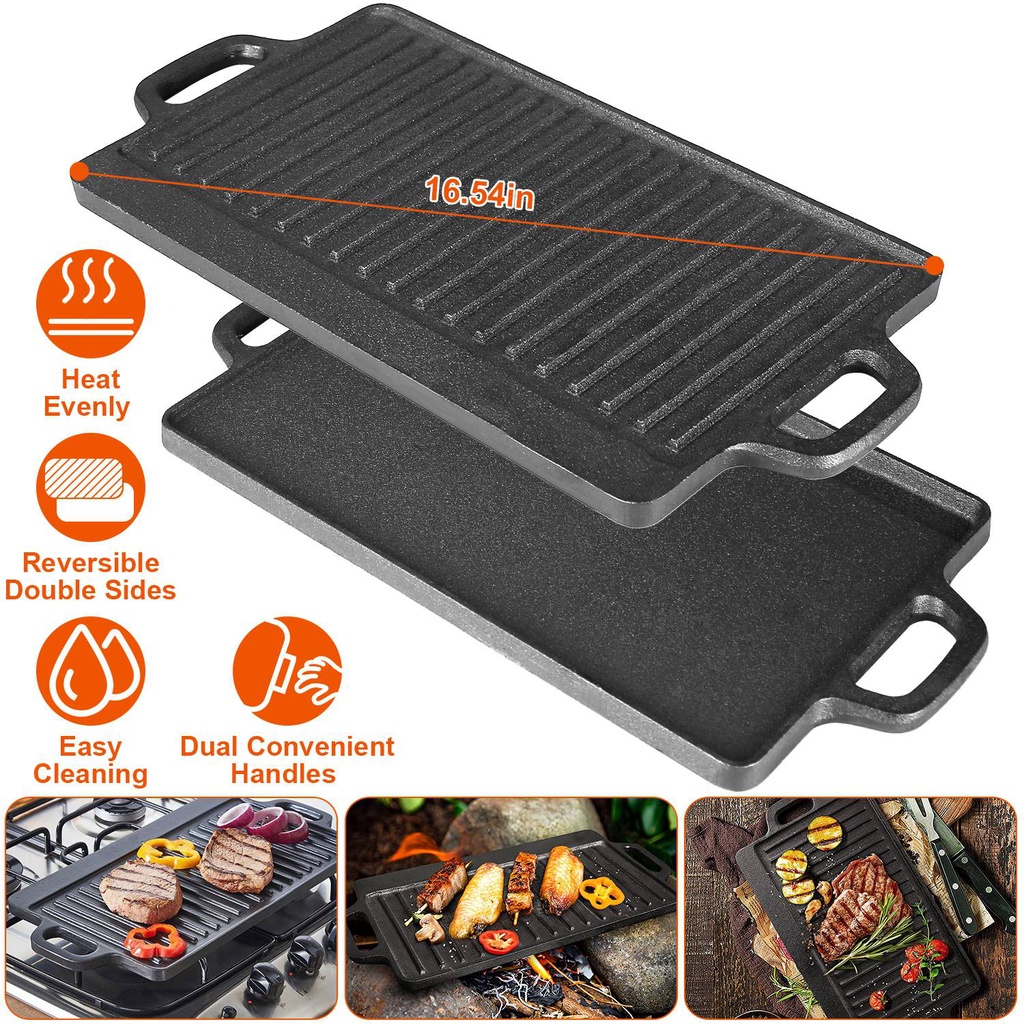 Cast iron griddle outlet plate for gas stove