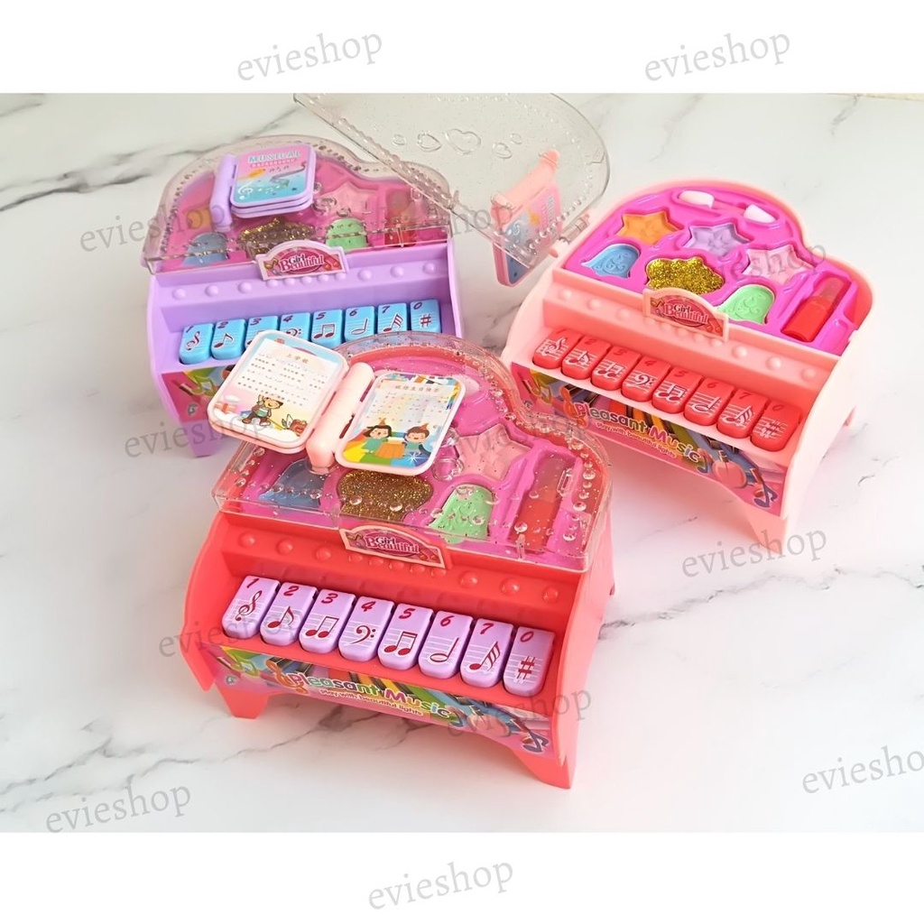 (Free Battery) Functional Piano Makeup Toy Set Kosmetik Kanak-Kanak ...