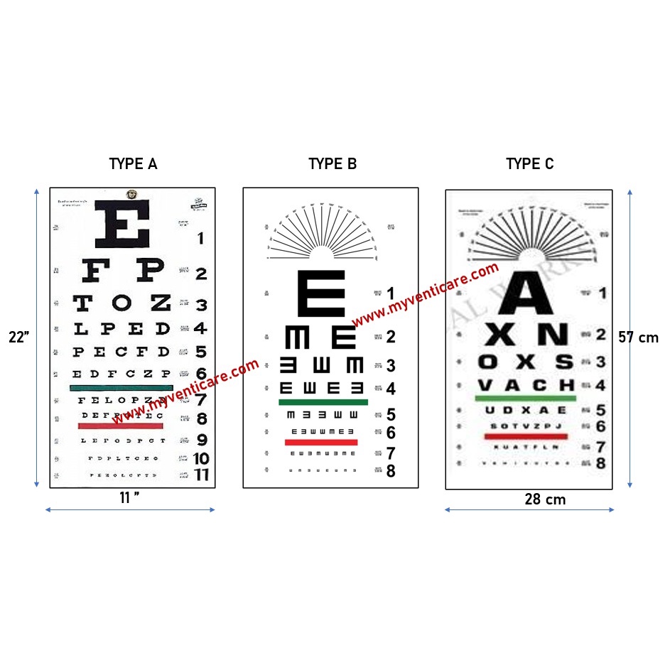 Waterproof Snellen Eye Chart Standard Visual Acuity Chart with