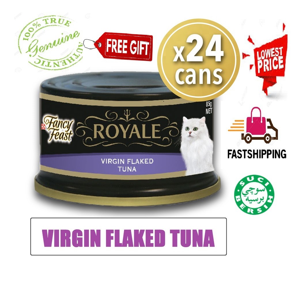 [Halal Cat Food ] Fancy Feast Royale Virgin Flaked Tuna (24 Cans) [Makanan Kucing] Shopee Malaysia