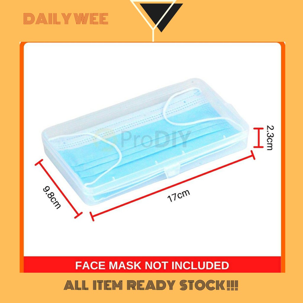 Transparent Plastic Storage Box Case Mask Bekas Lutsinar Simpan Topeng ...