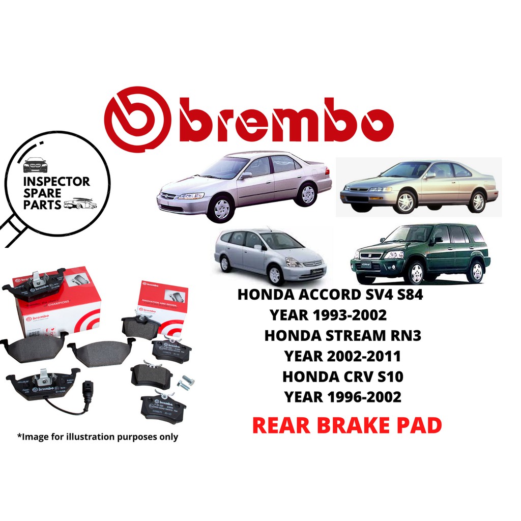 (NAO CERAMIC) 100% BREMBO HONDA ACCORD SV4 S84 CRV S10 STREAM RN3 REAR ...