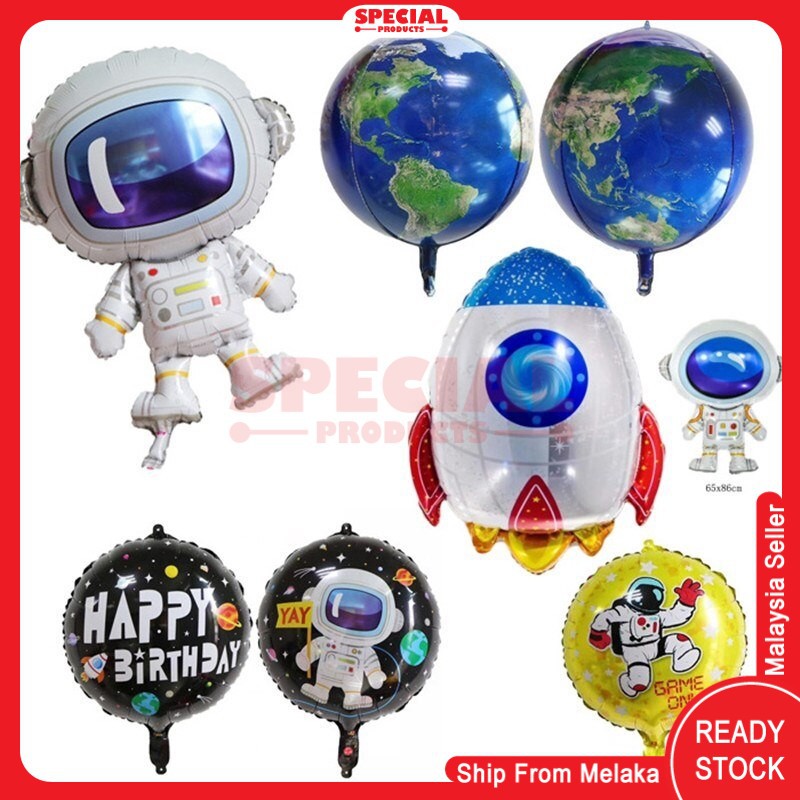 NASA Angkasawan Bumi Outer Space Astronaut Rocket Ship Foil Balloons ...