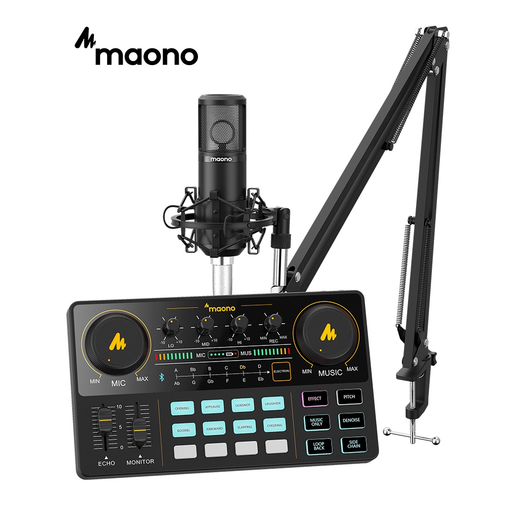 Maono AM200-S6 Sound Card Condenser Microphone Set with Bluetooth for ...