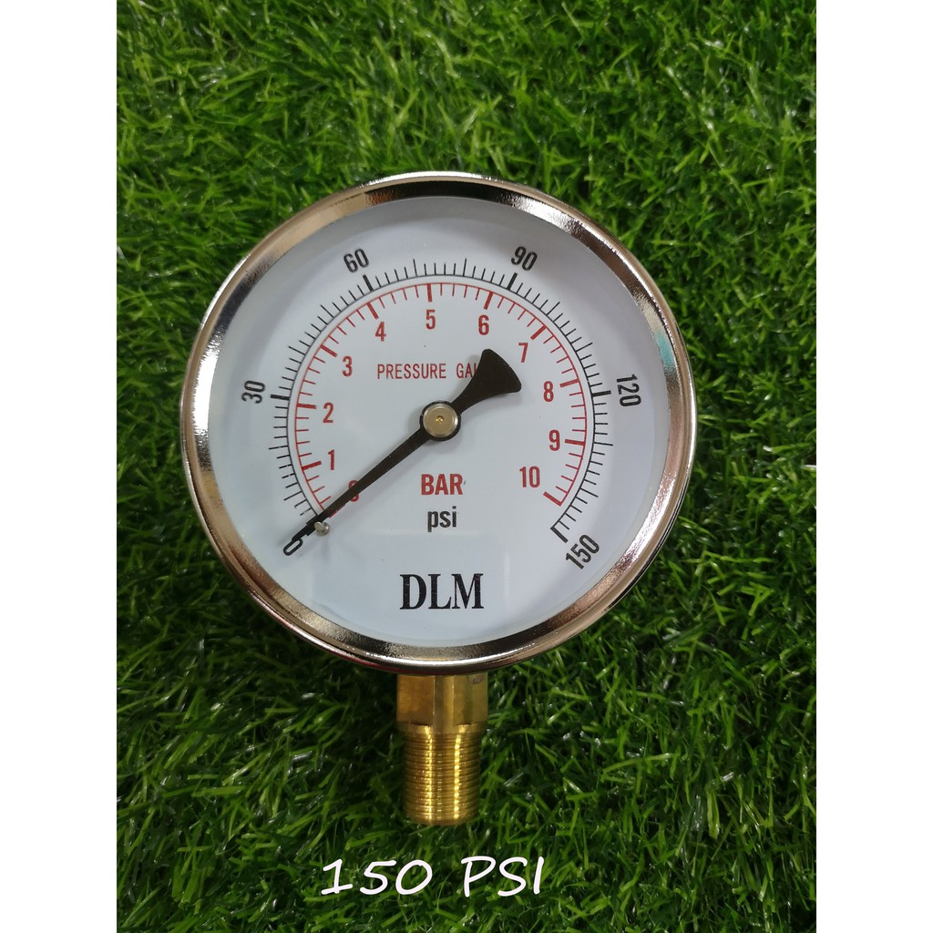 0200psi 014bar Dual Scale Mechanical Pressure Gauge Water Air Pressure Gauge Meter 3/8" INCH