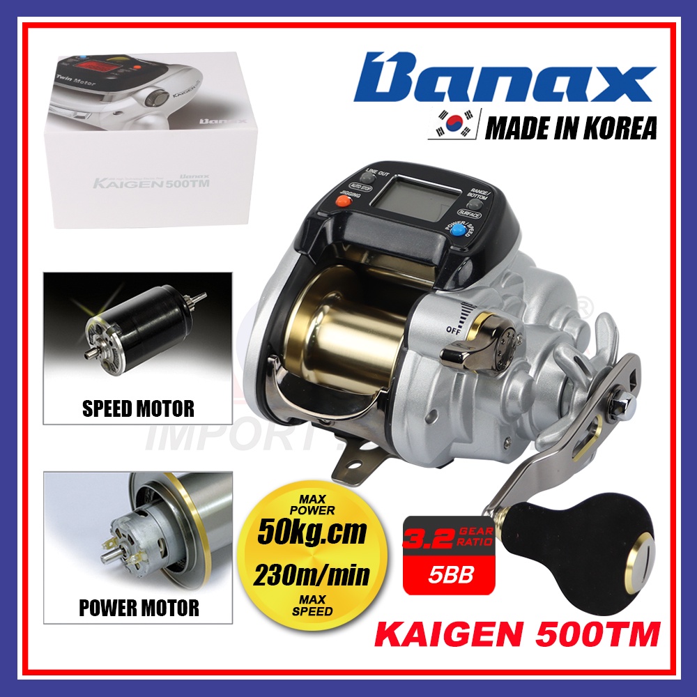 KOREA) Banax Kaigen 500TM Twin Motor Electric Reel Made in Korea Trolling  Deep Sea Jigging Fish Saltwater TCE Tackles