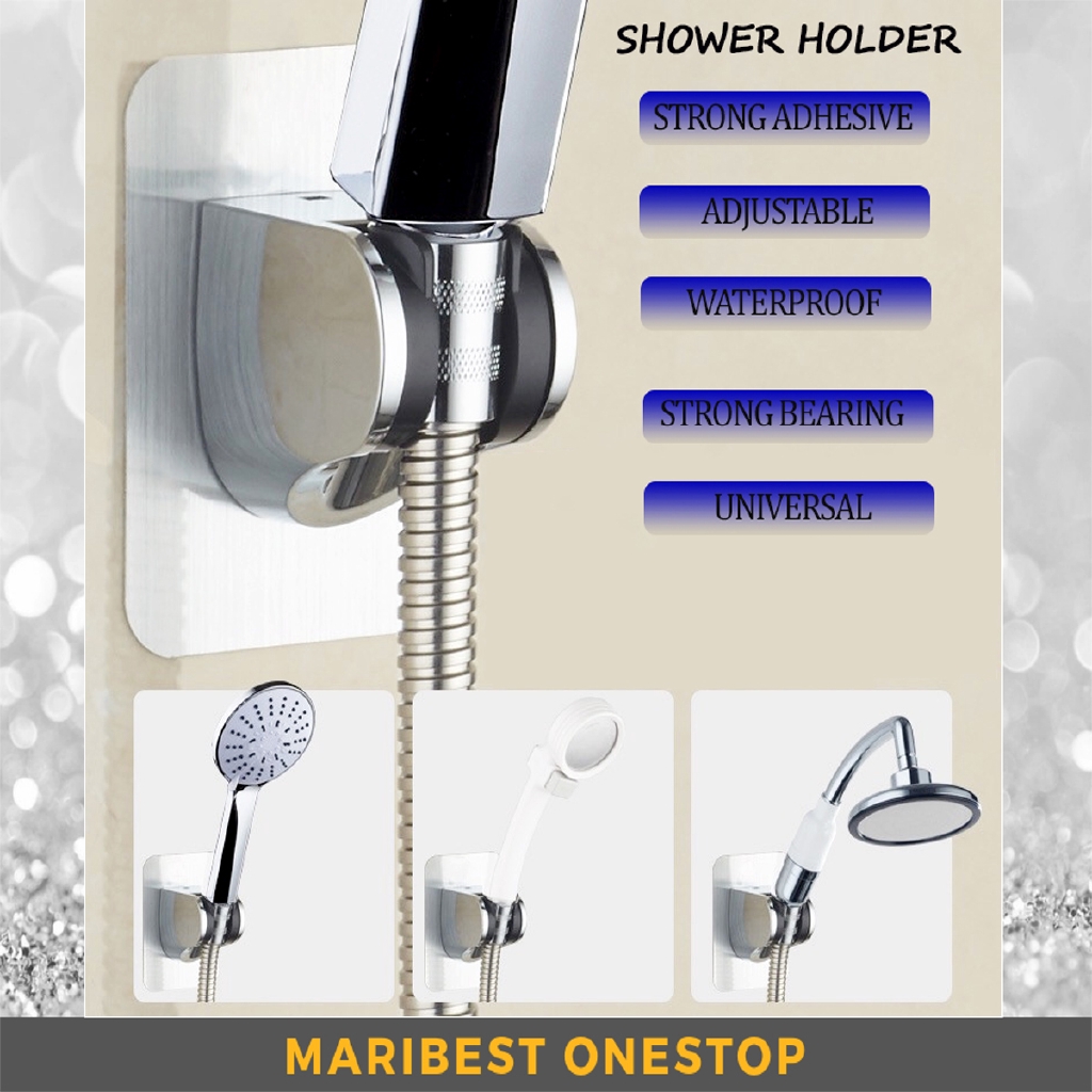 V-Frankness Shower Head Holder - Adjustable Wall Mount With Strong Adhesive Suction