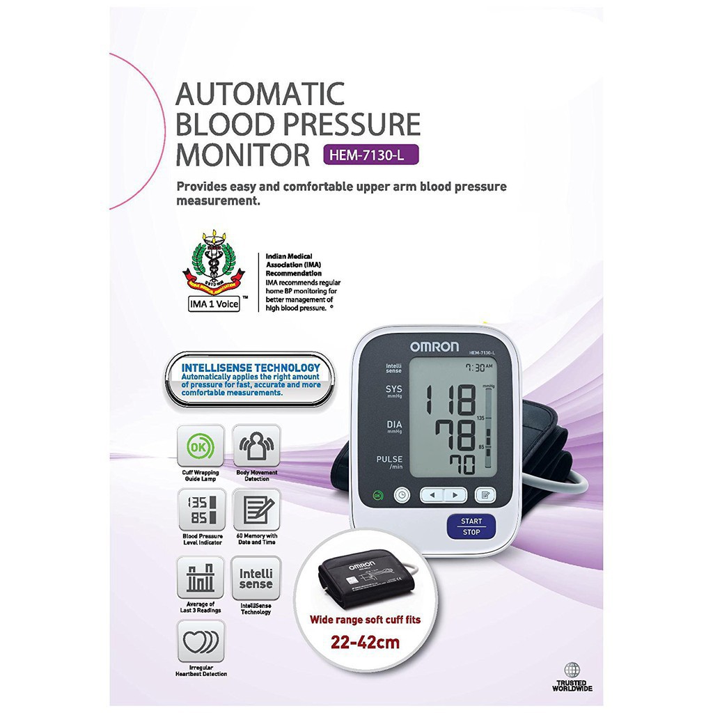 Omron HEM7130 Blood Pressure Monitor/ HEM7130L (Large Cuff) Shopee Malaysia