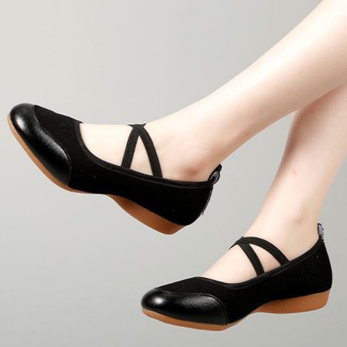 [Ready Stock] Size 3442 2cm Heel Black Dancing Shoes Women Wear