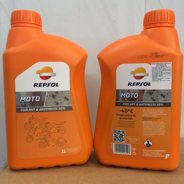 (110 Degrees Boiling) Repsol Moto Coolant & Antifreeze 50 Made in