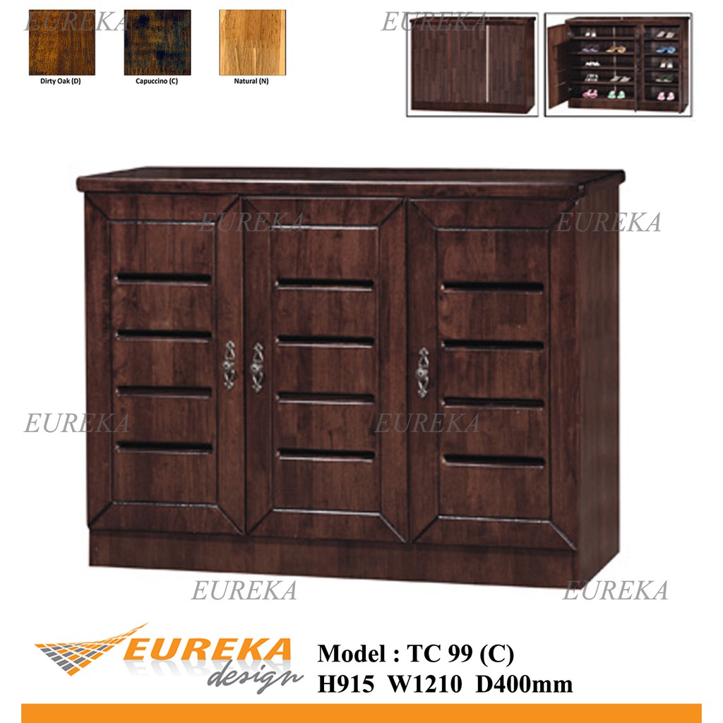 EUREKA 99 4ft Shoe Cabinet/ Almari Kasut Wood Rack (Deliver ...