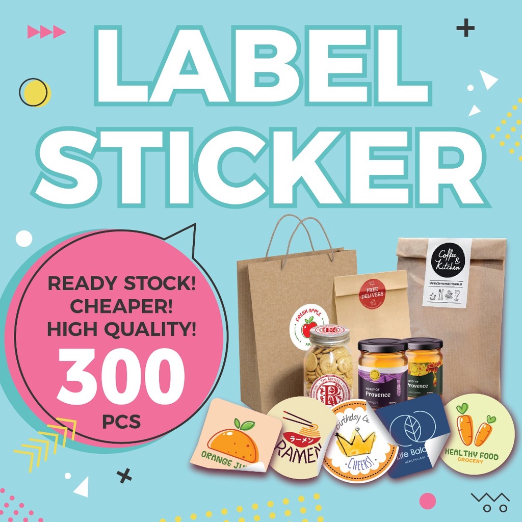 300PCS READY STOCK CUSTOM STICKER LABEL | PACKAGING STICKER | PRODUK ...