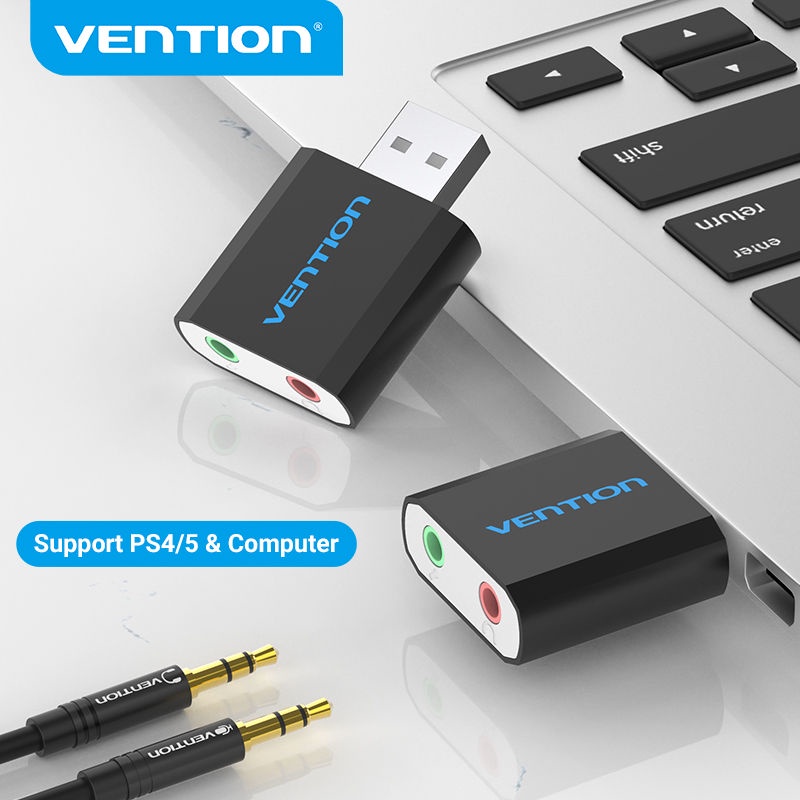 Vention External USB Sound Card for PC Speakers Laptop headset USB to 3