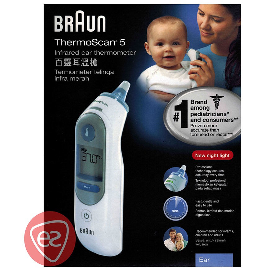 BRAUN THERMOSCAN 5 (IRT 6510) INFRARED EAR THERMOMETER 1 SET