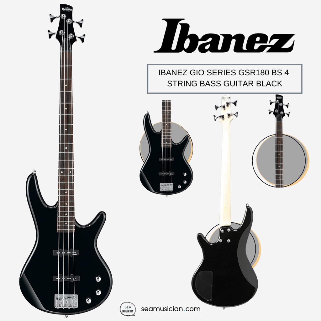 Ibanez Gio Series Gsr180 Bs 4 String Bass Guitar Black Bk Shopee Malaysia