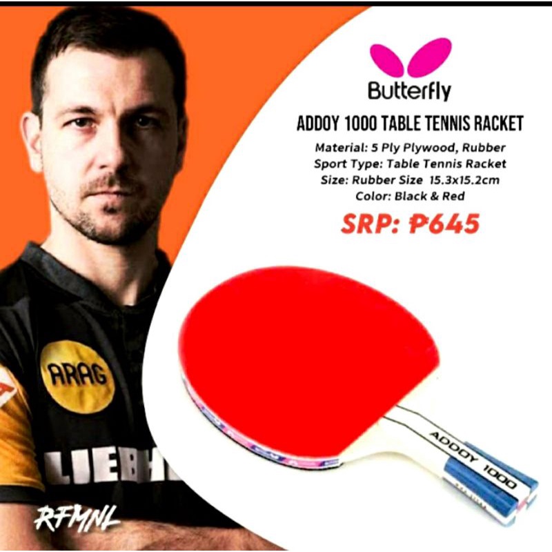 Butterfly Addoy 1000, 2000 and 3000 Table Tennis Racket Per Piece