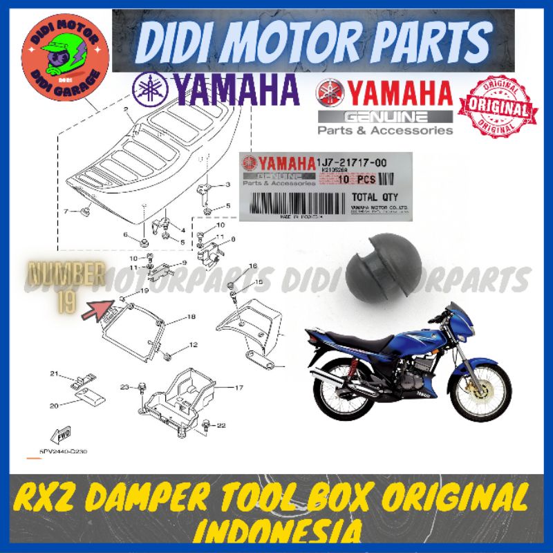 DIDI MOTORPARTS Rxz Tool Box Damper Side Cover Original Indonesia💯，Rxz ...