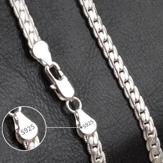 925 Silver Necklace 4mm Snake Chain Men Women Couple Sterling Silver  Jewelry Blade Chain