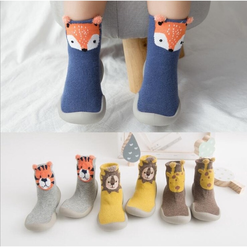 Baby Cotton Socks Floor Socks Toddler Shoes Non-Slip [Fox] Warm