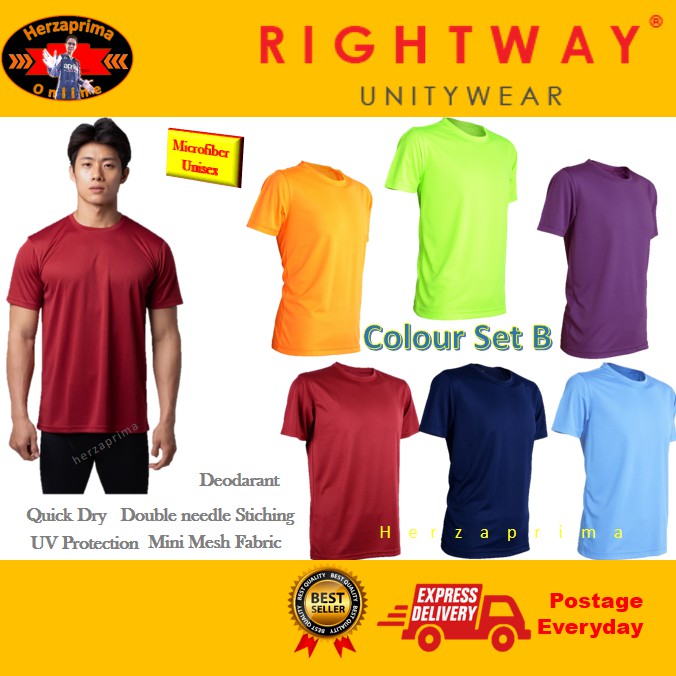 RIGHTWAY T-Shirt Microfiber Round Neck Colour Set For B For Unisex Men ...