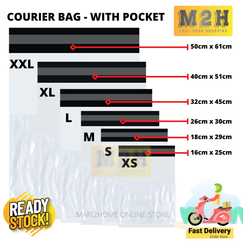 Courier bag with Pocket Parcel Bag Flyer Beg Kurier Plastik Pos Post ...