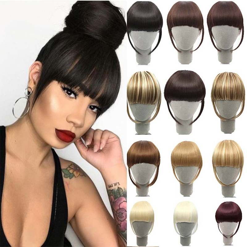 Bangs Hairpiece Clip In Hair Extension Synthetic Hair Extension Blunt ...
